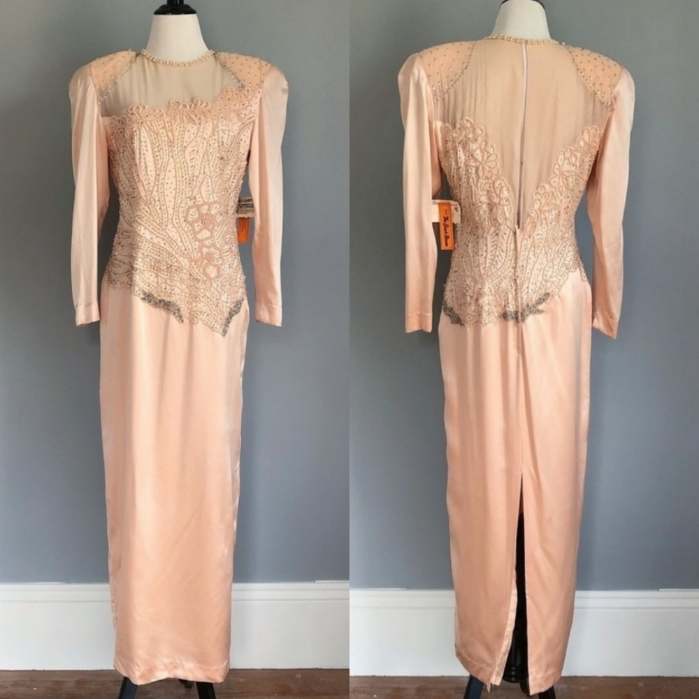 VTG 80s Oleg Cassini Silk Gown